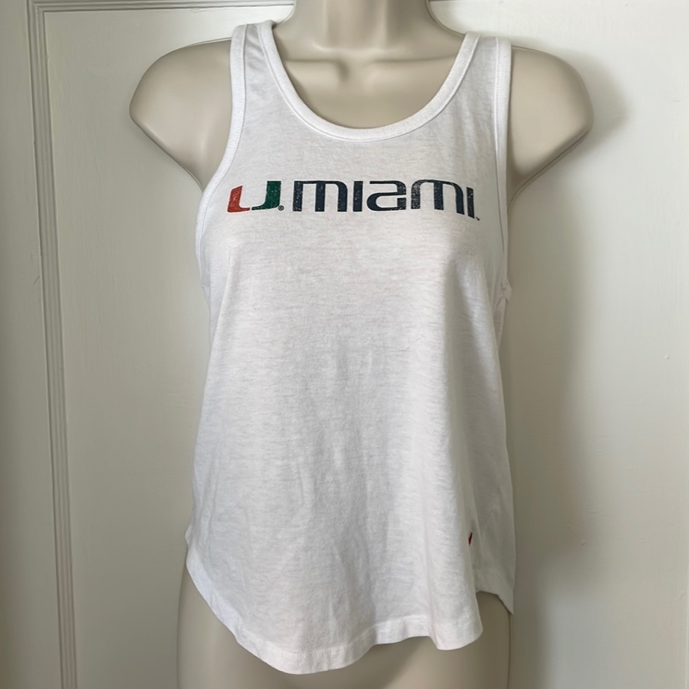 Miami Hurricanes Women’s White Racerback Tank Top Size Small